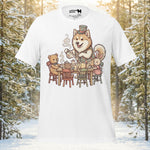 Finnish Lapphund Whimsical Tea Party Cozy Gathering Illustration T-Shirt | Lapphund Designs
