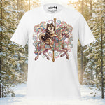 Finnish Lapphund Whimsical Carousel Fantasy Ride Illustration T-Shirt | Lapphund Designs