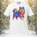 Finnish Lapphund Vibrant Aurora Swirl Style Tee | Lapphund Designs