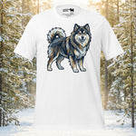 Finnish Lapphund Geometric Mosaic Mountain Adventure T-Shirt | Lapphund Designs
