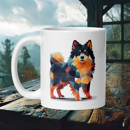 Abstract Lapphund Mug – Vibrant Prism Art for a Contemporary Look