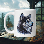 Finnish Lapphund Mug Wild Nordic Wolf Profile Dog Gift 

