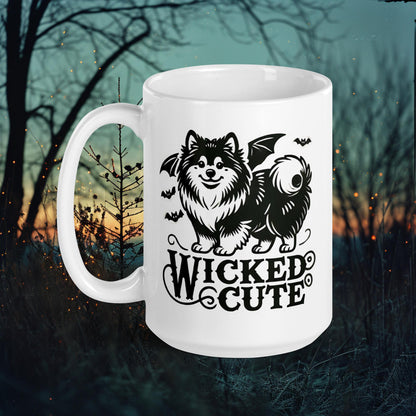 Wicked Cute Mug – Finnish Lapphund Halloween Bat Design