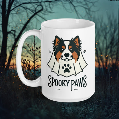 Spooky Paws Mug – Finnish Lapphund Halloween Ghost Design