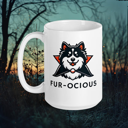 Fur-ocious Mug – Finnish Lapphund Halloween Vampire Design