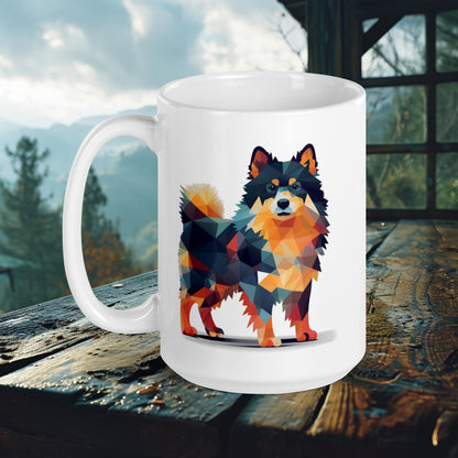 Abstract Lapphund Mug – Vibrant Prism Art for a Contemporary Look