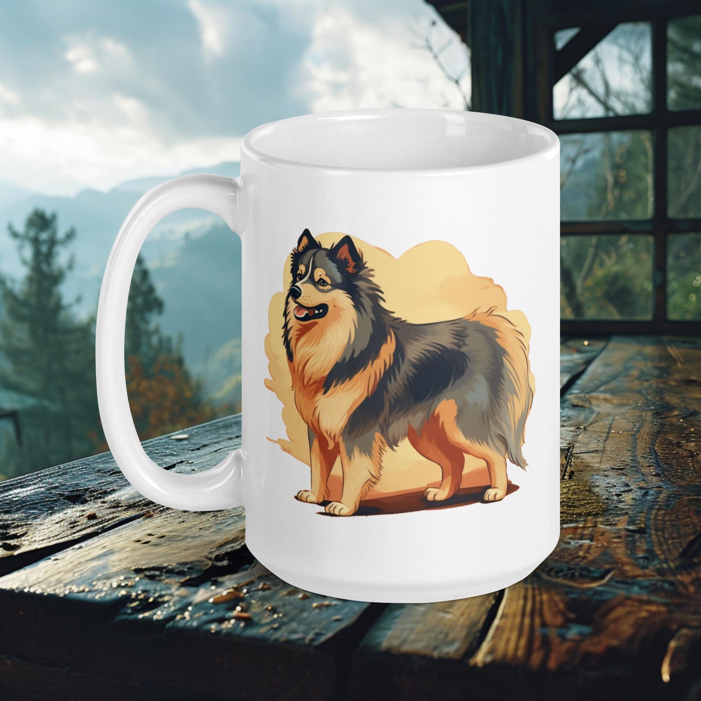 Finnish Lapphund Mug – Regal Lappie in Vintage-Inspired Art