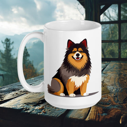 Finnish Lapphund Mug – Cute Cartoon Lappie with a Playful Smile