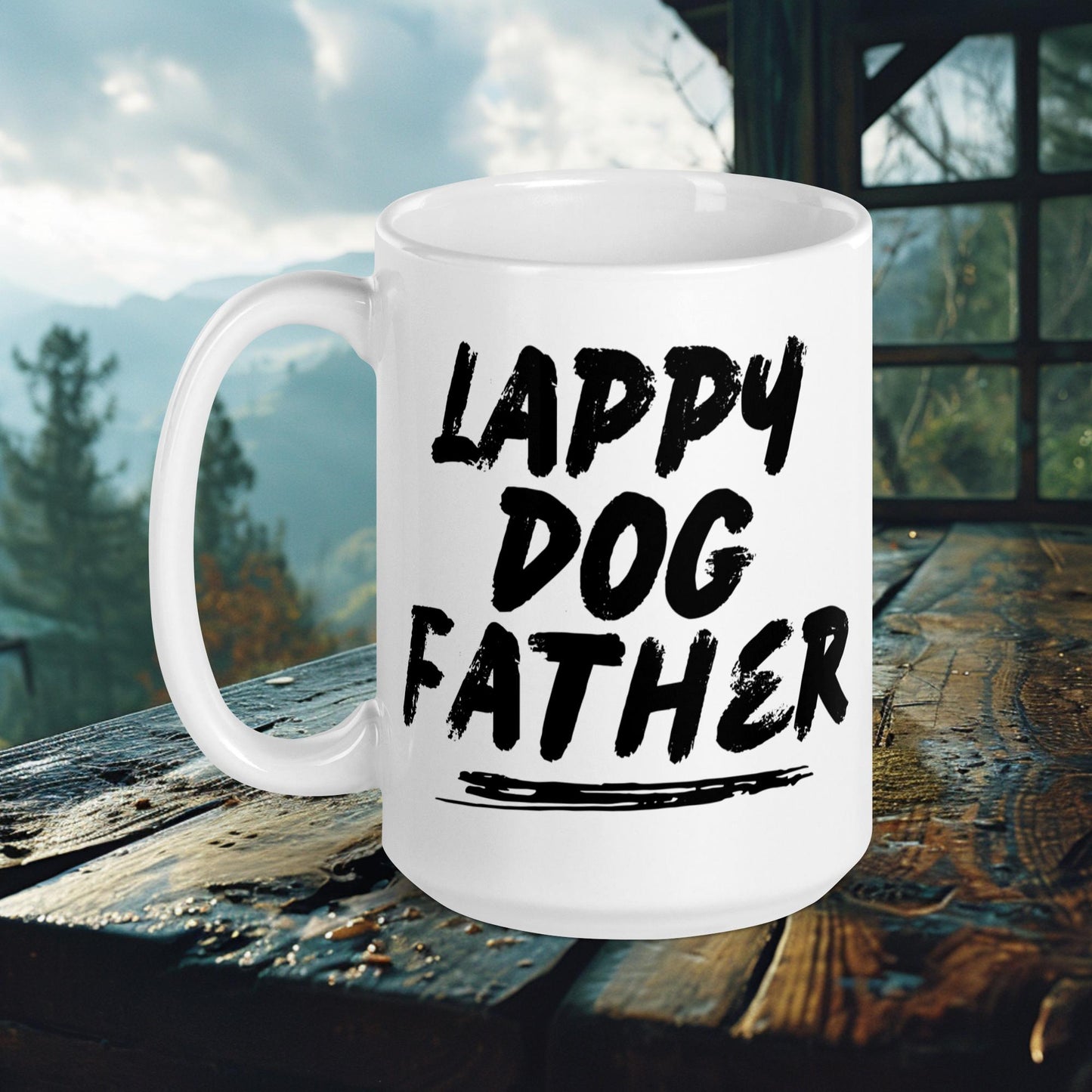 Lappy Dog Father Mug – Bold Typography for Proud Lapphund Dads