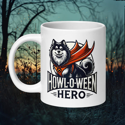 Howl-O-Ween Hero Mug – Finnish Lapphund in Hero Costume Design