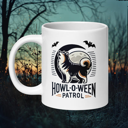 Howl-O-Ween Patrol Mug – Finnish Lapphund in Night Patrol Design