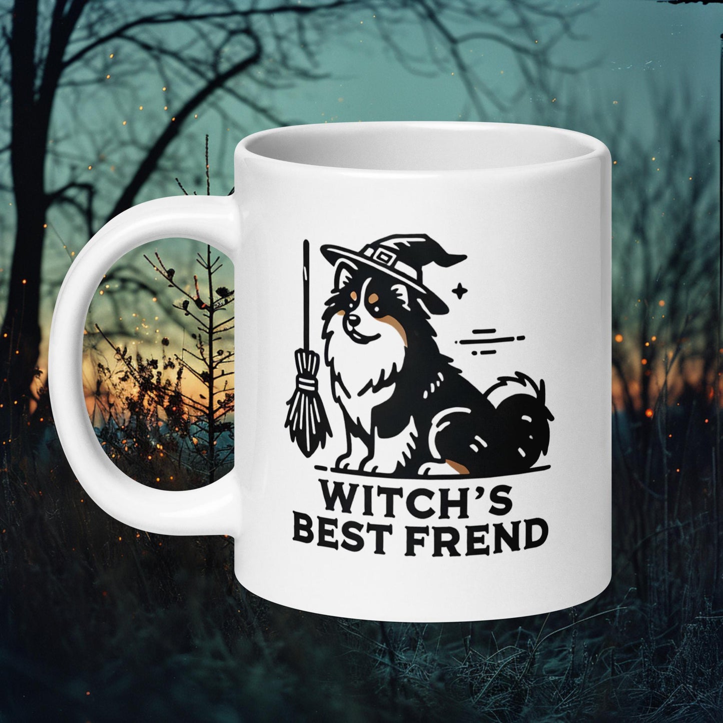 Witch's Best Friend Mug – Finnish Lapphund with Witchy Halloween Design