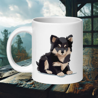 Finnish Lapphund Mug – Cute Lappie Puppy in Hand-Drawn Style